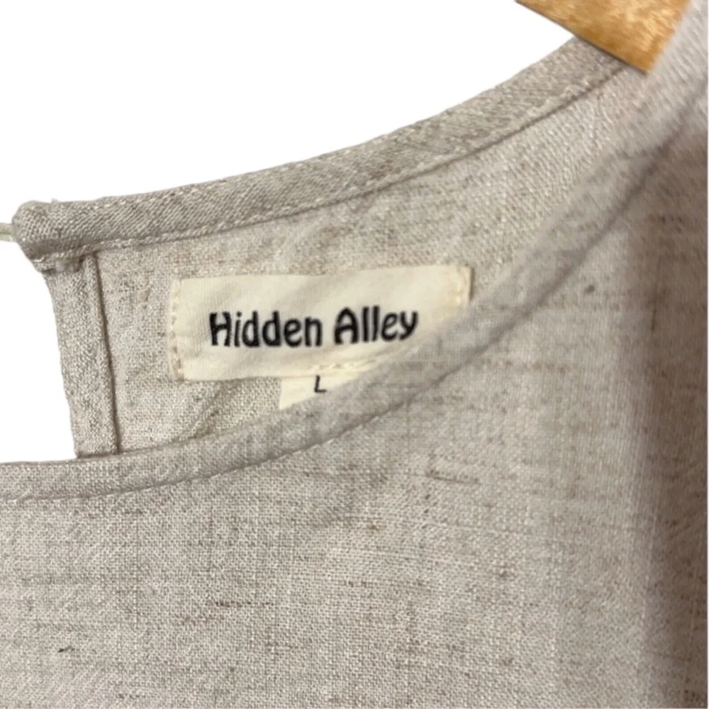 Hidden Alley Linen Dress Womens Size L - Picture 3 of 4